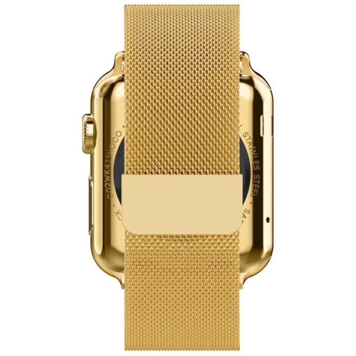 Bild 5,  Milanese Loop Metall Armband Apple Watch 42/41/40/38 mm - Guld