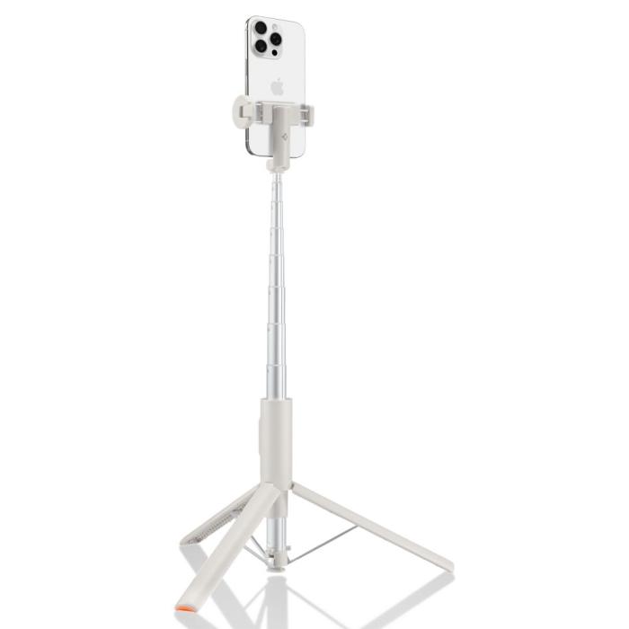 Bild 4, Spigen Spigen 146 cm Bluetooth Selfie Tripod Dune Beige