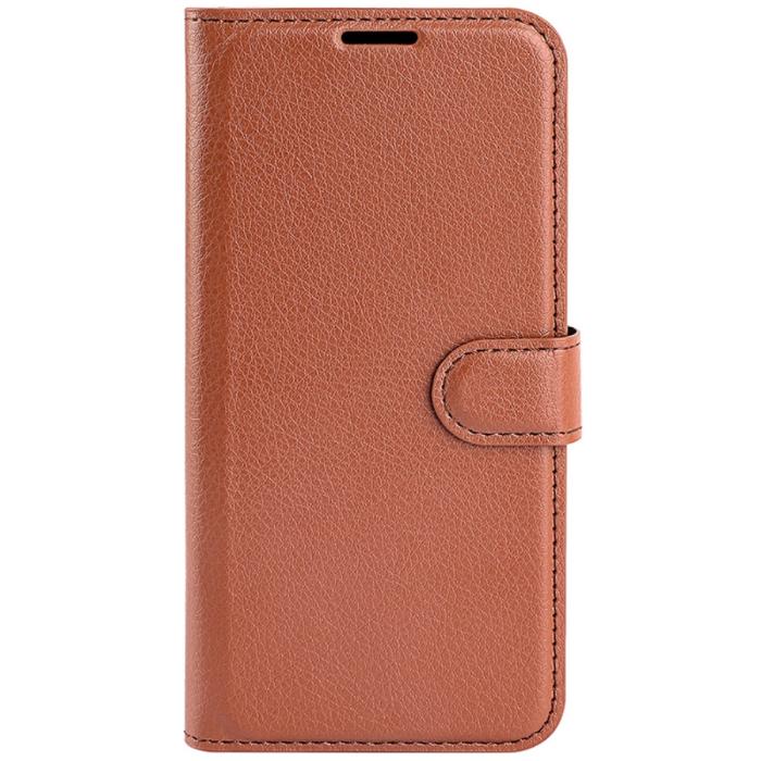 Bild 5,  Samsung Galaxy S24 Plus Fodral Litchi Textur Brun