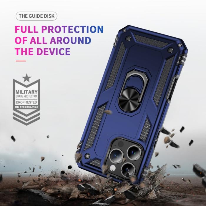 Bild 6,  iPhone 16 Pro Max Skal Shockproof Hybrid Ring Blå