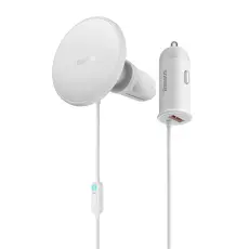 BASEUS Baseus 15W Magnetisk Tr&aring;dl&ouml;s Billaddare Vit