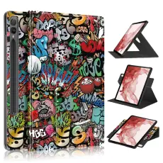  Galaxy Tab S9 Plus Fodral 360&deg; Rotation L&auml;der Graffiti