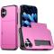  iPhone 17 Skal Hybrid Med Kortfack Rosa