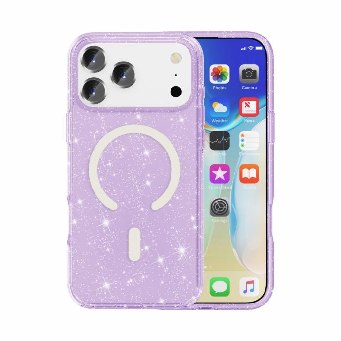 Bild 5,  iPhone 17 Pro Max Skal MagSafe Glitter Lila