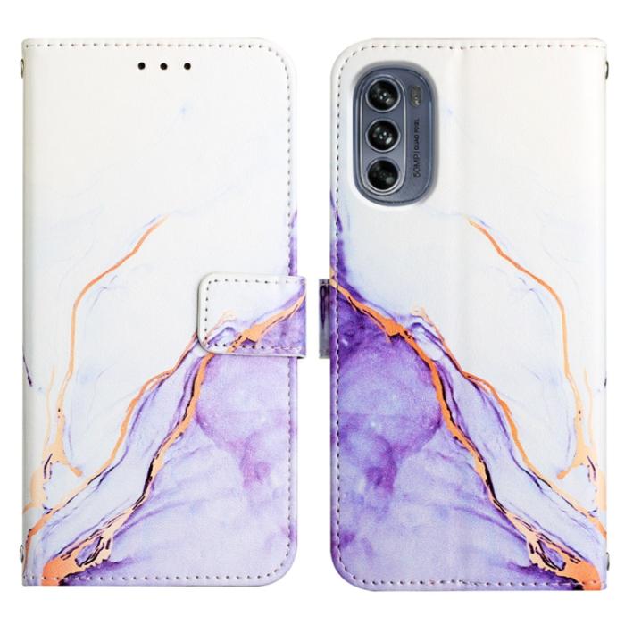 Bild 2,  Motorola Moto G62 5G Fodral Marmor Vit/Lila