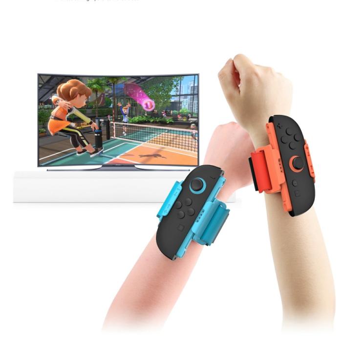 Bild 2, DOBE DOBE 2-PACK Nintendo Switch 2 Joy-Con Armband Röd / Blå