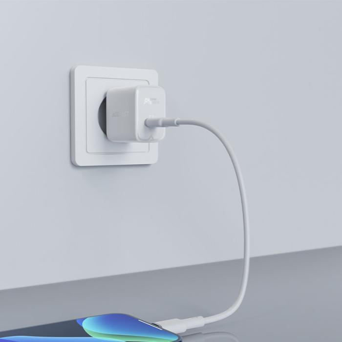 Bild 3, Acefast Acefast 20W PD USB-C Snabbladdare Väggladdare Vit