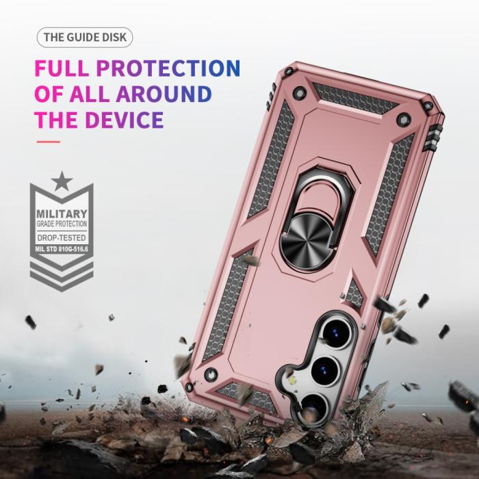 Bild 5,  Samsung Galaxy S25 Skal Armor Ring Hybrid Roséguld