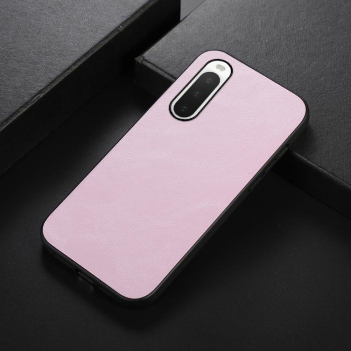 Bild 2,  Sony Xperia 10 IV Skal Läderbelagt Läder Roséguld