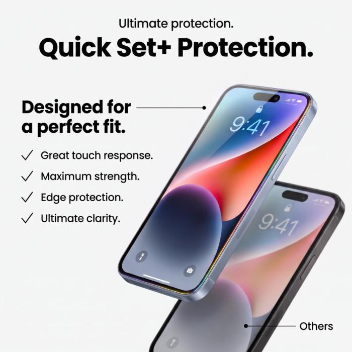 Bild 6, Tech-Protect T-P iPhone 18 Pro/17 Pro 2-PACK Skärmskydd Quick Set+