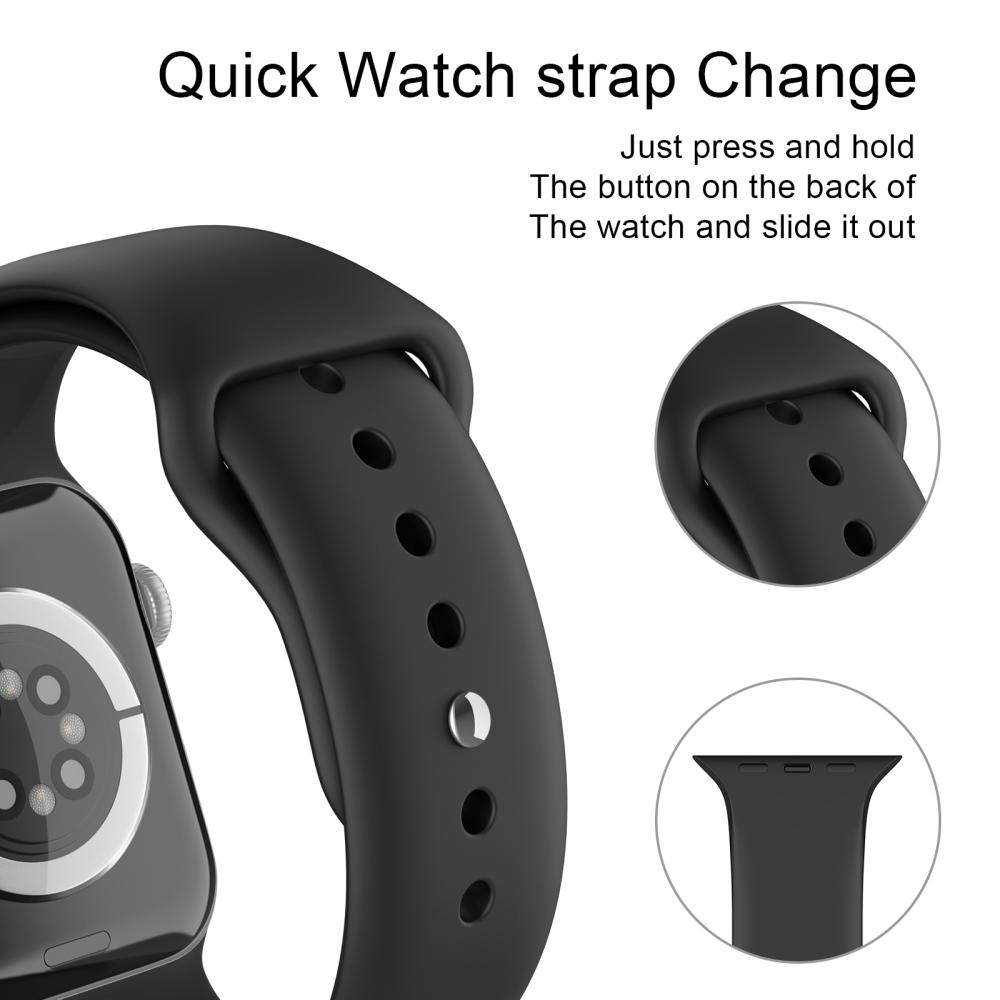 ColorPop Apple Watch 38/40/41/42 mm Silikon Armband (M/L) Svart