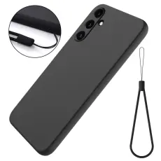  Galaxy A55 5G Skal Liquid Silicone Med Snodd Svart