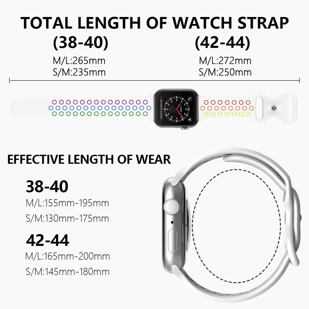 ColorPop Sportarmband Dual-Color Apple Watch 42/41/40/38 mm (M/L) Pride