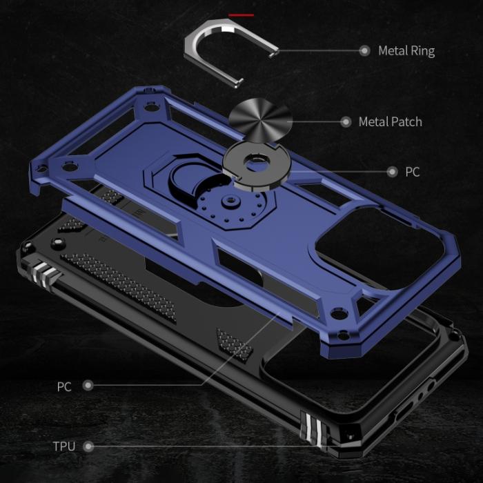 Bild 5,  iPhone 15 Pro Skal Hybrid Armor Ring Blå