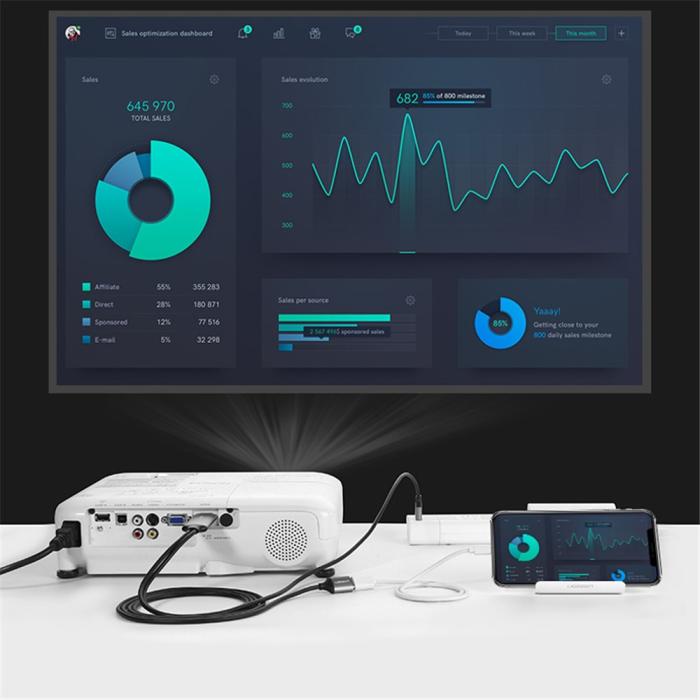 Bild 6, UGREEN UGREEN USB MHL - HDMI Kabel Svart