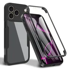  iPhone 18 Pro / 17 Pro Skal Med Sk&auml;rmskydd TPU Svart