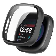  Fitbit Versa 4/Sense 2 Skal Med Sk&auml;rmskydd Svart