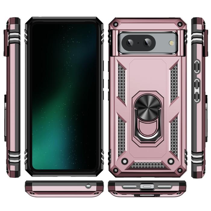 Bild 2,  Google Pixel 8 Skal Armor Ring Hybrid Roséguld