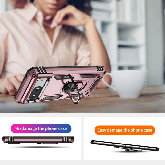 Bild 6,  Google Pixel 8 Skal Armor Ring Hybrid Roséguld