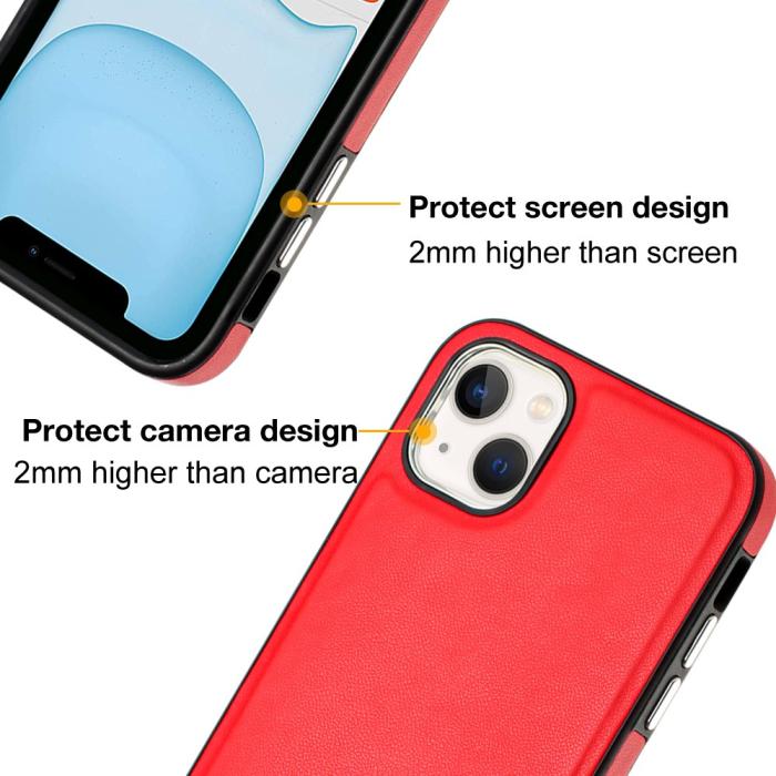 Bild 4,  iPhone 15 Skal Läderbelagt Röd