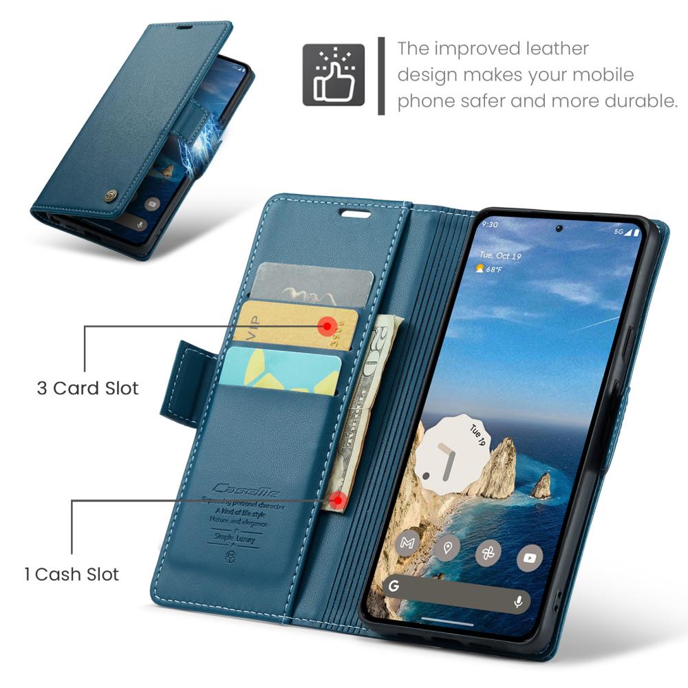 CASEME CASEME Google Pixel 10a Fodral RFID Läder Blå