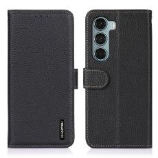 KHAZNEH KHAZNEH Motorola Moto G200 Fodral Litchi &Auml;kta L&auml;der Svart
