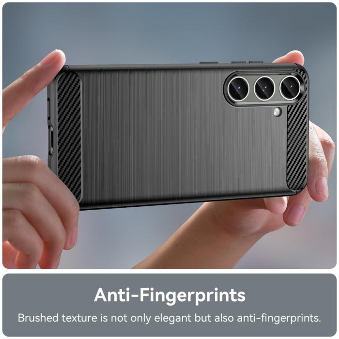 Bild 5,  Samsung Galaxy S25 Plus / S24 Plus Skal Borstad Stål Textur Svart