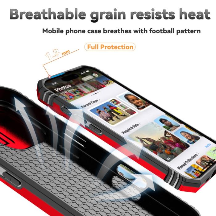 Bild 4,  iPhone 16 Pro Max Skal CamShield Ring Hybrid Röd