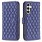  Samsung Galaxy S24 FE Fodral Diamond Läder Mörk Blå