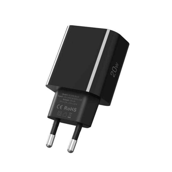 Bild 3, Tech-Protect Tech-Protect 20W PD USB-C Väggladdare Svart