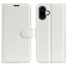  iPhone 16 Plus Fodral Litchi L&auml;der Vit