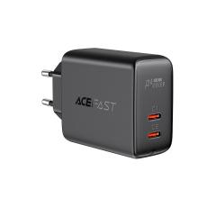 Acefast Acefast 40W PD QC PPS 2x USB-C V&auml;ggladdare Svart