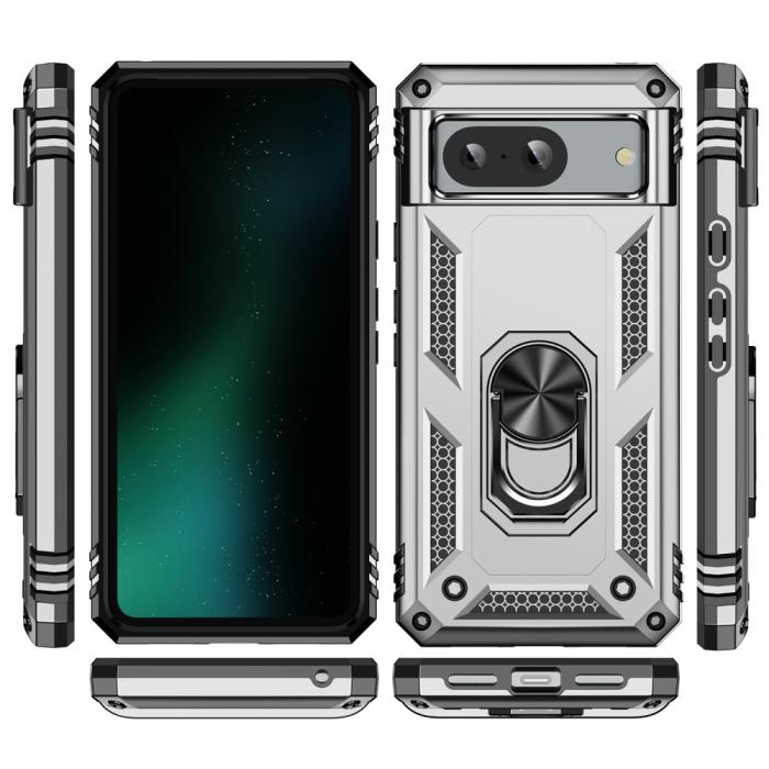 Bild 2,  Google Pixel 8 Skal Armor Ring Hybrid Silver