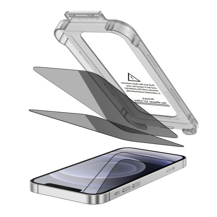 Bild 2, Tech-Protect Tech-Protect iPhone 12 / 12 Pro 2-PACK Skärmskydd Quick Set Spy+ Privacy