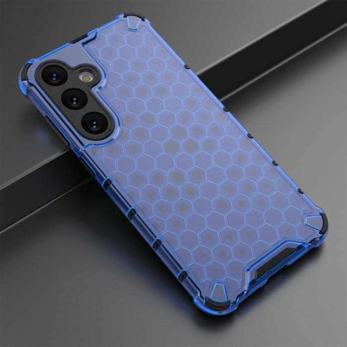 Bild 5,  Samsung Galaxy S25 Skal Hybrid Honeycomb Blå