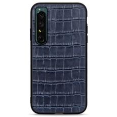  Sony Xperia 1 IV Skal &Auml;kta L&auml;der Krokodil Textur Bl&aring;