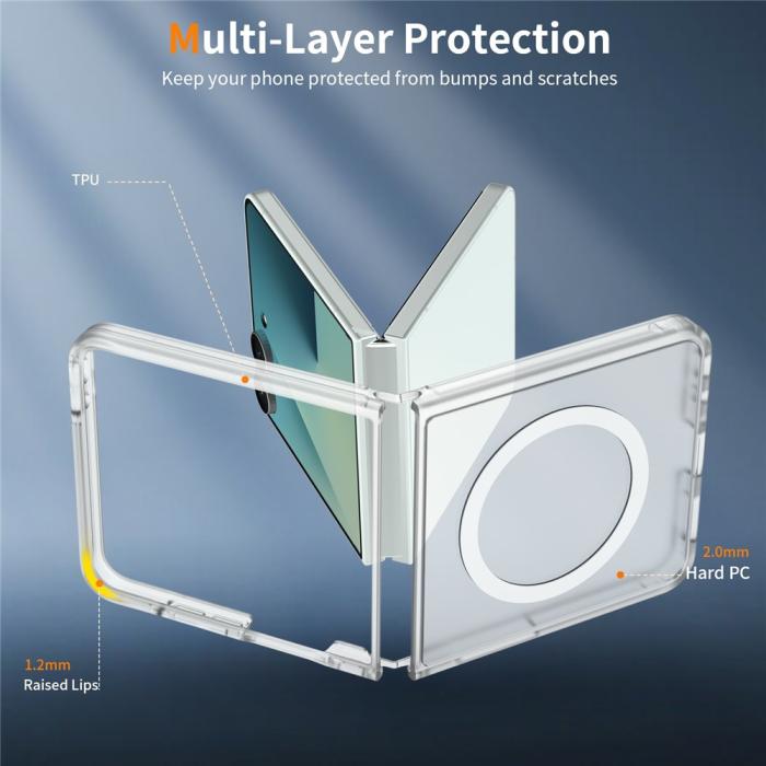 Bild 3,  Samsung Galaxy Z Flip 8 Skal MagSafe TPU Transparent