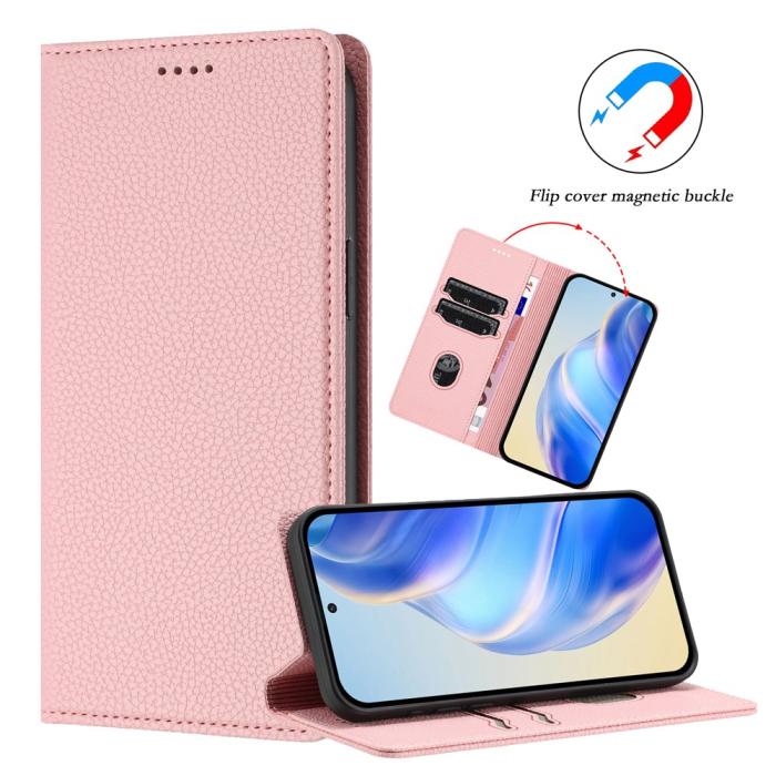 Bild 5,  Google Pixel 10/10 Pro / 9/9 Pro Fodral RFID Litchi Läder Rosa