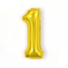  Sifferballong Nummer 1 40 cm Guld