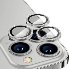 ENKAY ENKAY iPhone 14 Pro / 14 Pro Max Linsskydd Aluminium Glitter Silver