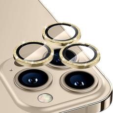 ENKAY ENKAY iPhone 14 Pro / 14 Pro Max Linsskydd Aluminium Glitter Guld