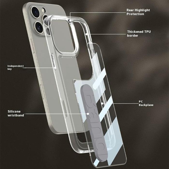 Bild 2, GKK GKK iPhone 16 Pro Max Skal Hand Strap Hybrid Grå