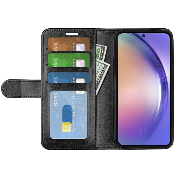 Bild 2,  Samsung Galaxy A55 5G Fodral Crazy Horse Läder Svart