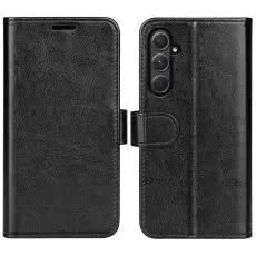  Samsung Galaxy A55 5G Fodral Crazy Horse L&auml;der Svart
