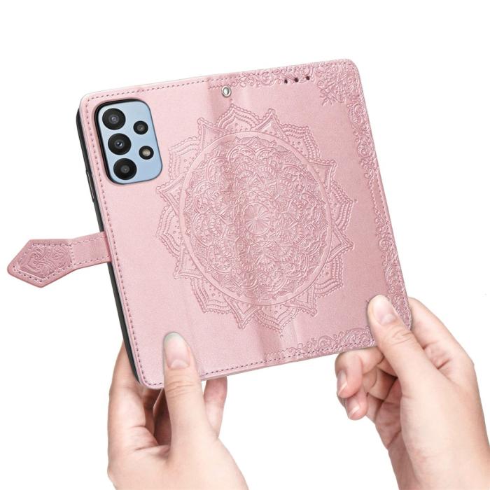Bild 6,  Samsung Galaxy A23 5G Fodral Mandala Läder Roséguld