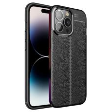  iPhone 14 Pro Max Skal Litchi Textur Svart
