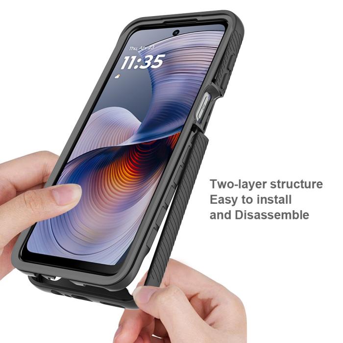 Bild 2,  Motorola Moto G55 5G Skal Hybrid 360 Shockproof Svart