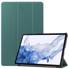  Samsung Galaxy Tab S9 Fodral Tri-Fold L&auml;der Svartgr&ouml;n