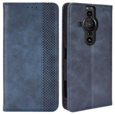  Sony Xperia Pro-I Fodral Retro Flip L&auml;der Bl&aring;