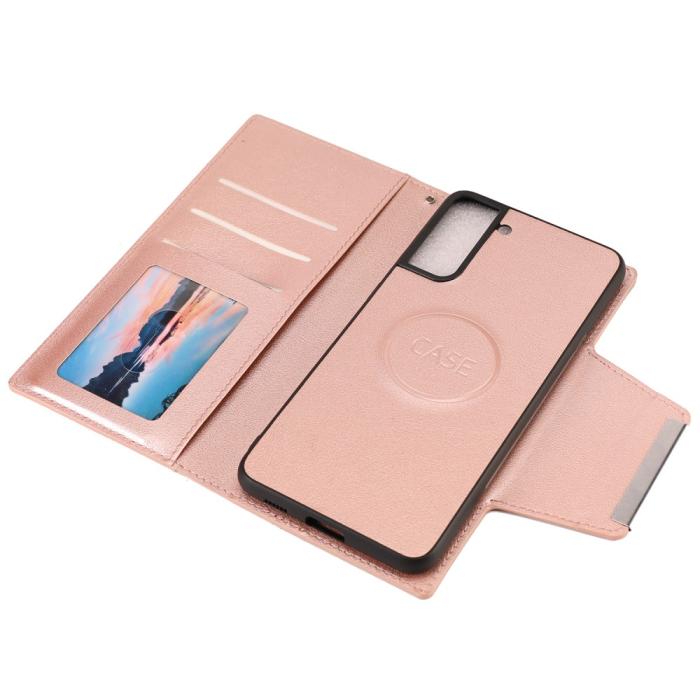 Bild 5,  Samsung Galaxy S21 Plus - 2in1 Magnetiskt Plånboksfodral - Roséguld